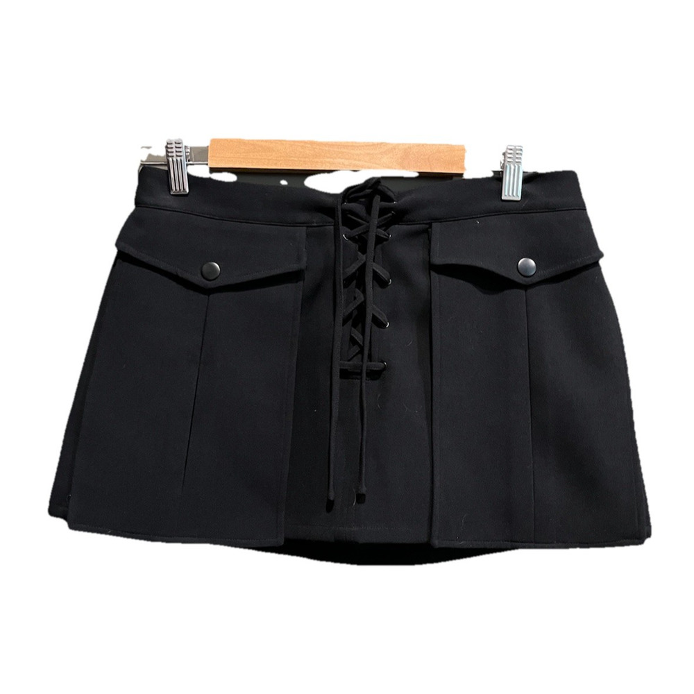Lovers and Friends‎ Black Lace Up Women's Mini Skirt Size Small